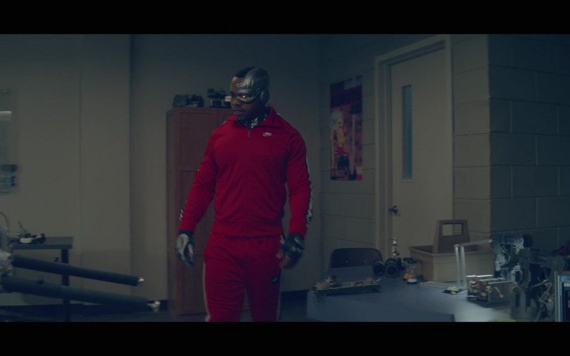 Nike Red Tracksuit Worn by Joivan Wade as Victor "Vic" Stone / Cyborg in Doom Patrol S04E11 "Portal Patrol" (2023)
