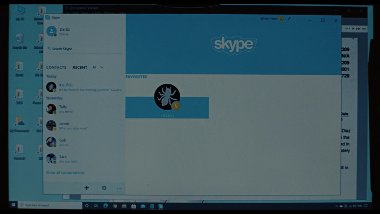 Microsoft Windows OS, Chrome Browser and Skype Apps in A Murder at the End of the World S01E02 "Chapter 2: The Silver Doe" (2023) - 430575