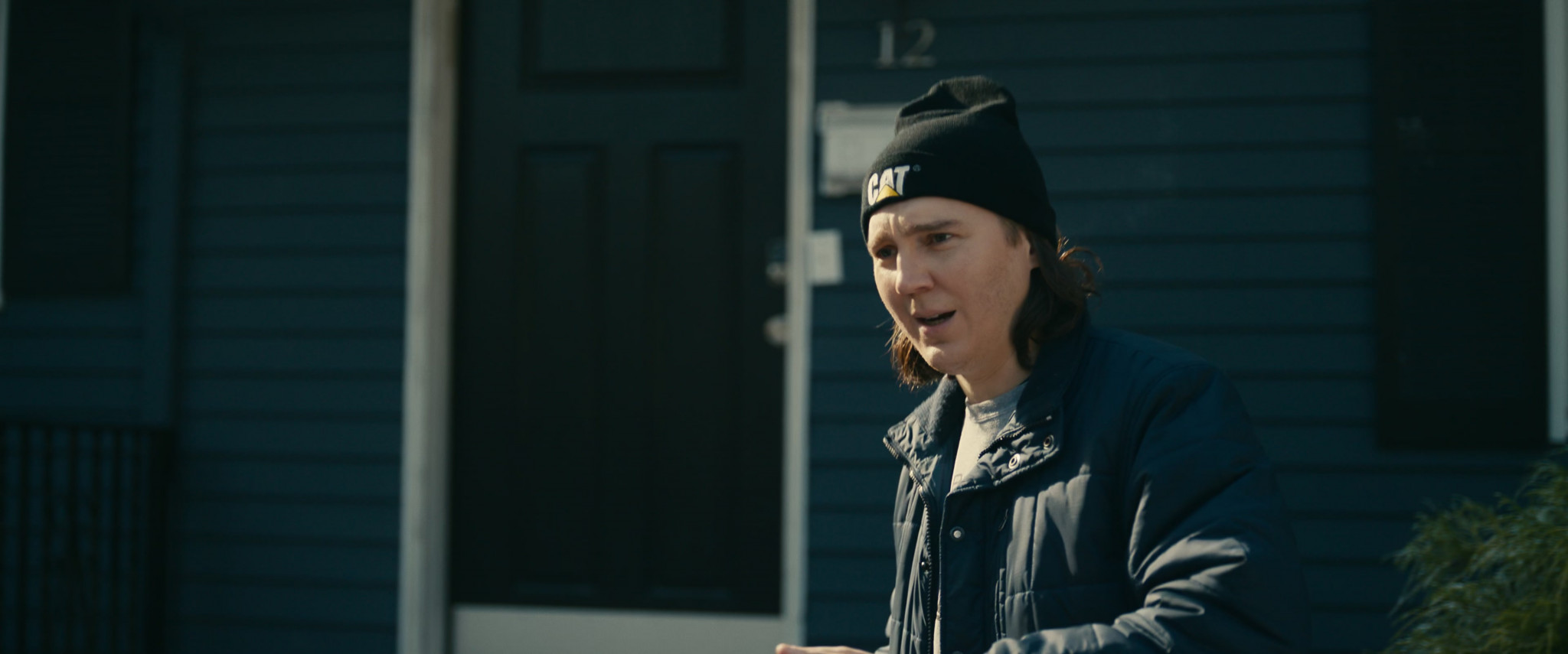 CAT Black Beanie Worn By Paul Dano As Keith Gill In Dumb Money (2023)