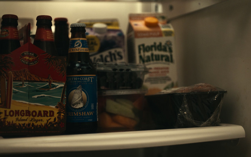 Kona Brewing Co. Longboard Island Lager, North Coast Brewing Company Scrimshaw Pilsner Style Beer, Welch's, Florida's Natural Juice in Dumb Money (2023)