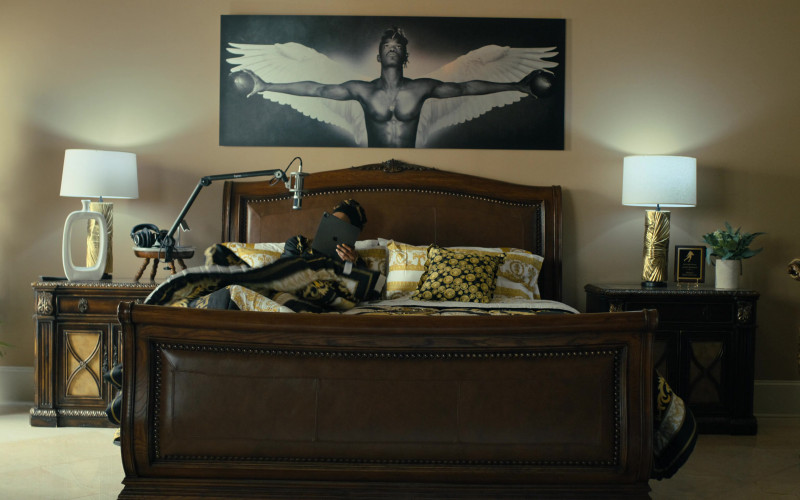 Apple iPad, Versace bed linen and robe of Snoop Dogg as Jaycen Jennings in The Underdoggs (2024)