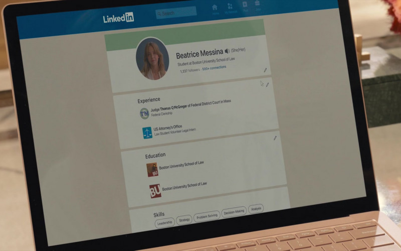 LinkedIn Social Network in Anyone But You (2023)