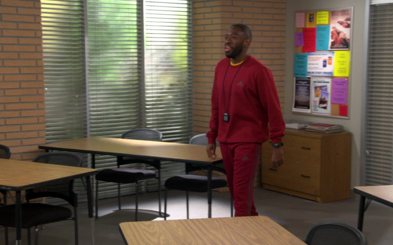 Adidas Red Tracksuit in The Neighborhood S06E02 "Welcome to the Awkward Conversations" (2024)