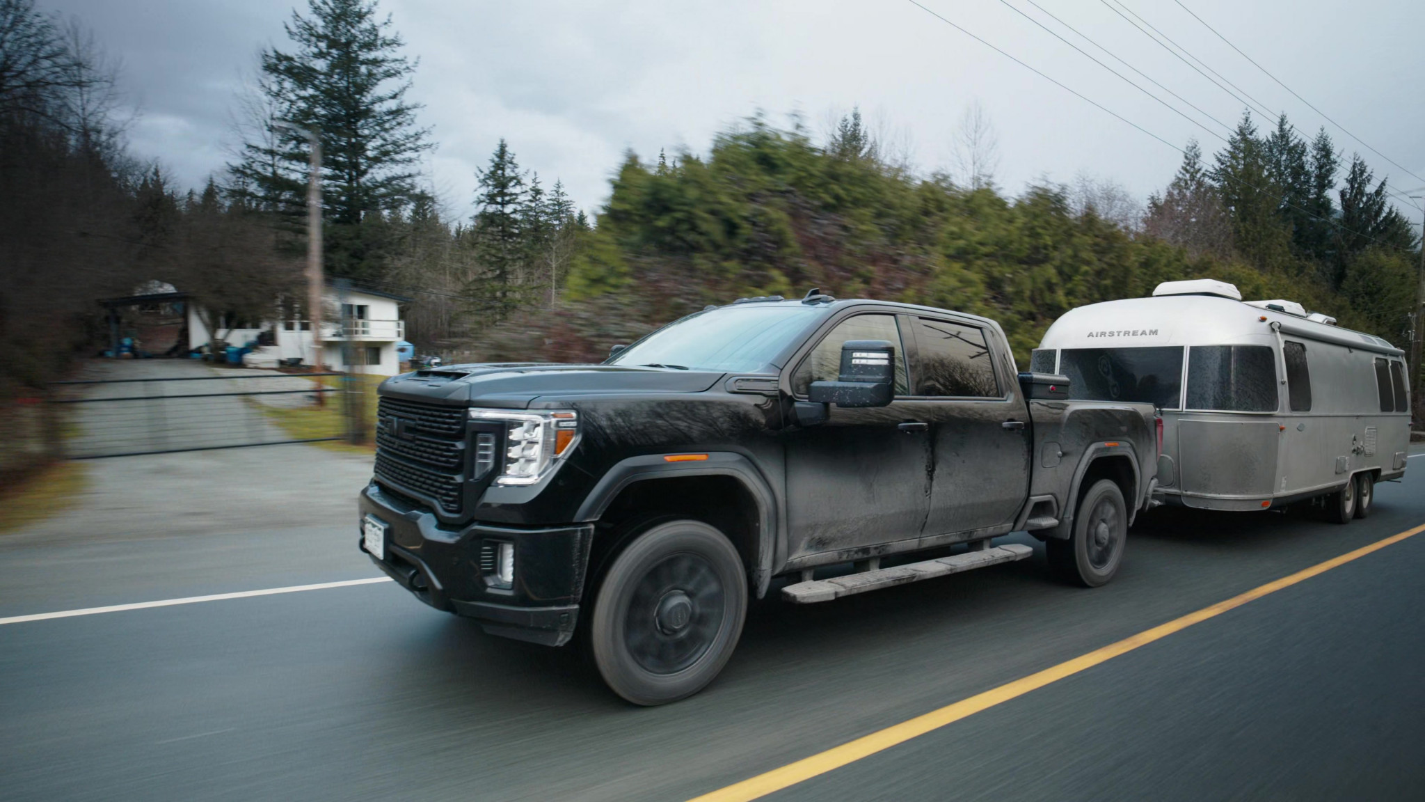 GMC Car And Airstream Trailer In Tracker S01E05 