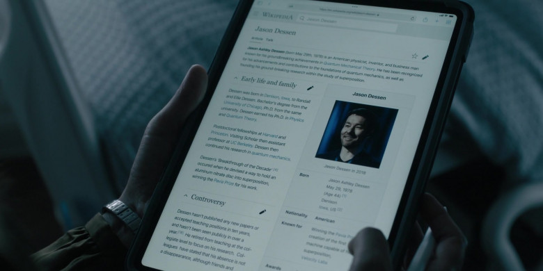 Wikipedia Website in Dark Matter S01E02 "Trip of a Lifetime" (2024) - 511992