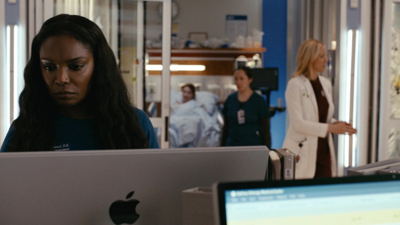 Apple Monitors in Chicago Med S10E05 "Bad Habits" (2024) - 600386