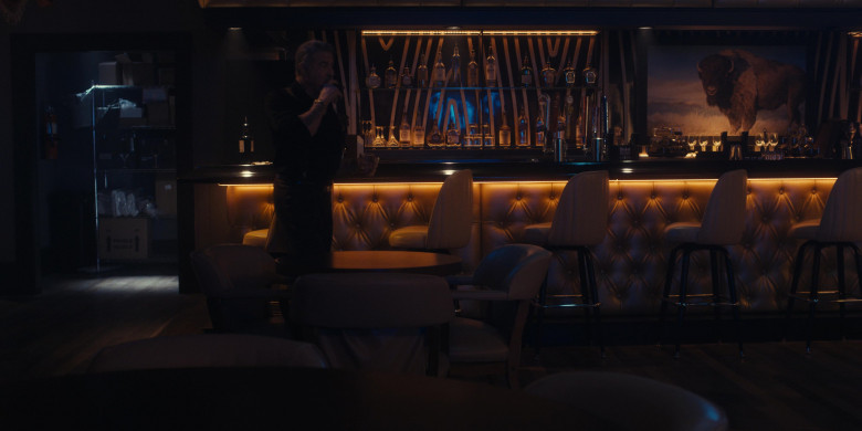 Don Julio, Espolon Tequila, Casamigos, Ciroc Vodka, Tito's, Ketel One, Crown Royal Canadian Whisky, Dickel, Johnnie Walker, Stella Artois, Budweiser, Bud Light in Tulsa King S02E04 "Heroes & Villains" (2024) - 583686