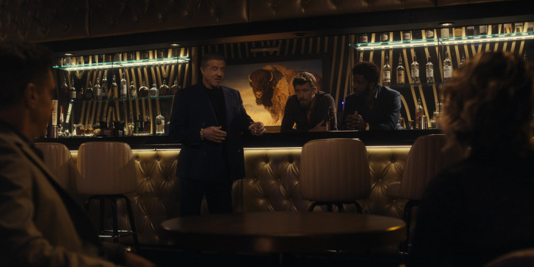 Ciroc, Tito's, Ketel One, Espolon Tequila, Crown Royal, Don Julio, Captain Morgan, Smirnoff, Michelob Ultra, Budweiser, Bud Light, Dickel Bourbon, Johnnie Walker, Aviation Gin in Tulsa King S02E08 "Under New Management" (2024) - 609409