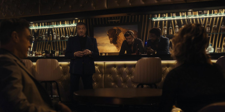 Ciroc, Tito's, Ketel One, Espolon Tequila, Crown Royal, Don Julio, Captain Morgan, Smirnoff, Bud Light, Dickel Bourbon, Johnnie Walker, Aviation Gin in Tulsa King S02E08 "Under New Management" (2024) - 609405